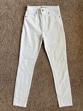 Abercrombie & Fitch High-Rise Super Skinny White Jeans